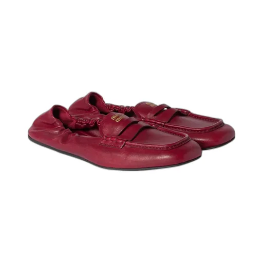 Embossed-Logo Square Toe Loafers