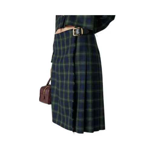 Pleated Tartan Skirt