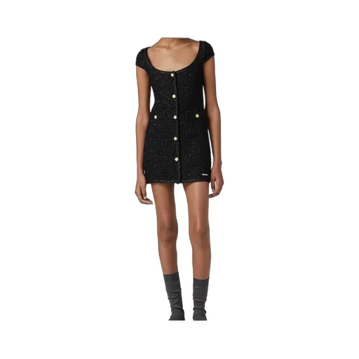 Lamé Bouclé Scoop Neck Mini Dress