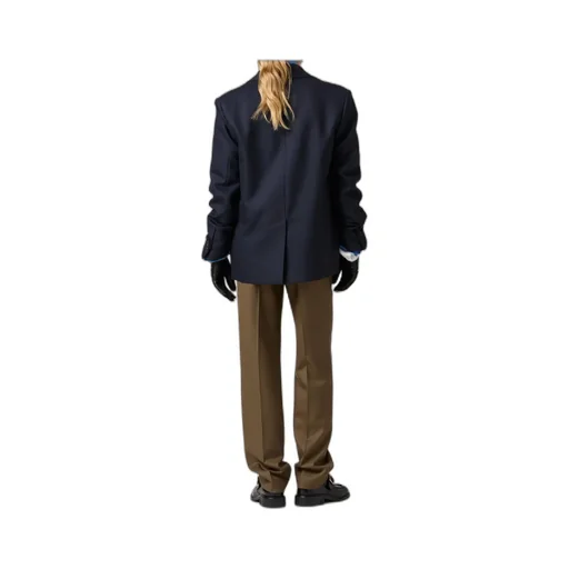 Gabardine Blouson Jacket With Poplin Collar
