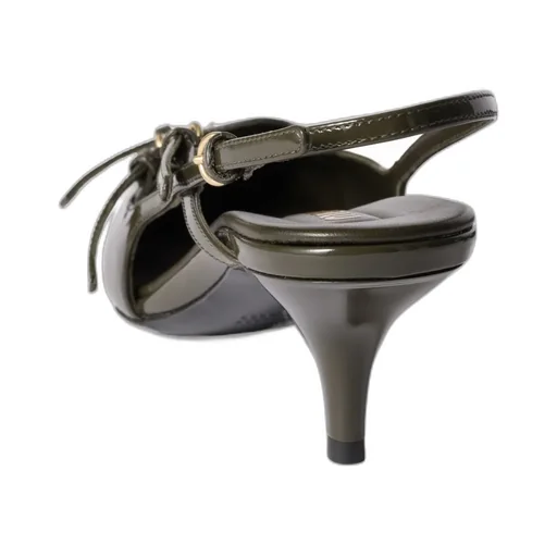 Patent Leather Slingbacks With Buckles