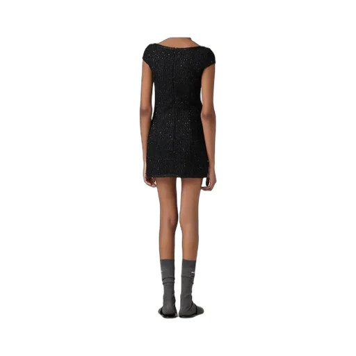 Lamé Bouclé Scoop Neck Mini Dress
