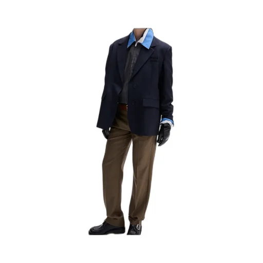Gabardine Blouson Jacket With Poplin Collar