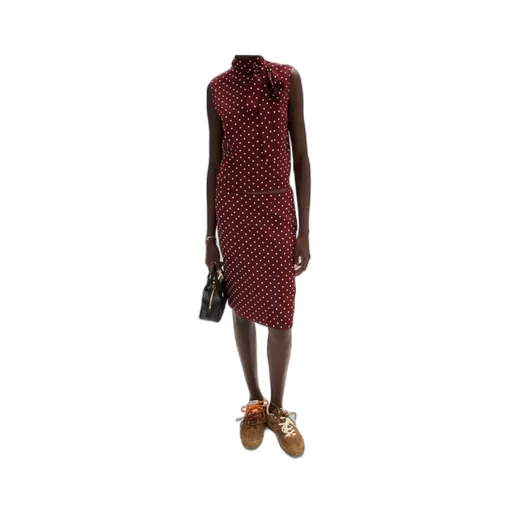 Polka-Dot Crepe De Chine Skirt