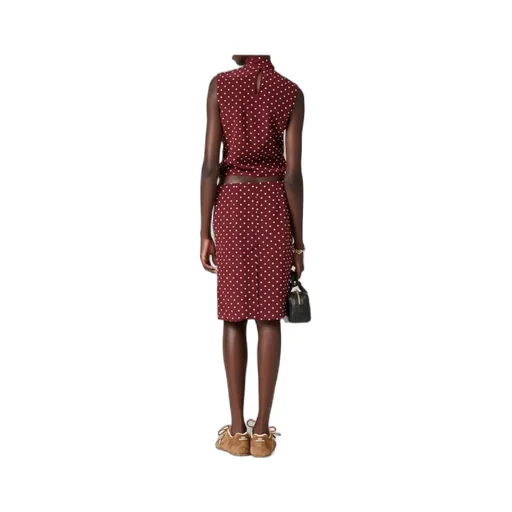 Polka-Dot Crepe De Chine Skirt