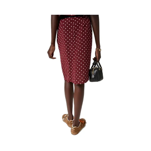 Polka-Dot Crepe De Chine Skirt