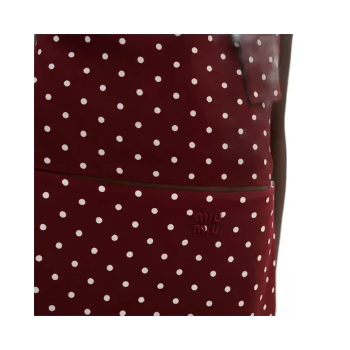 Polka-Dot Crepe De Chine Skirt
