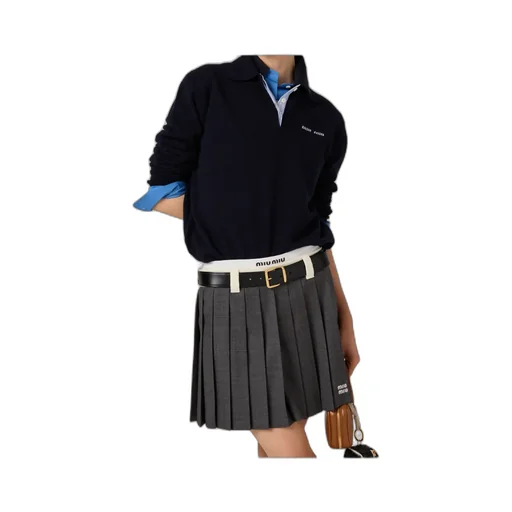 Long-Sleeved Knitted Polo Shirt