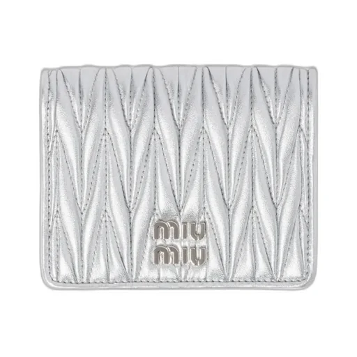 Logo-Lettering Matelassé Bi-Fold Wallet
