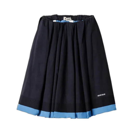 Knit And Poplin Skirt