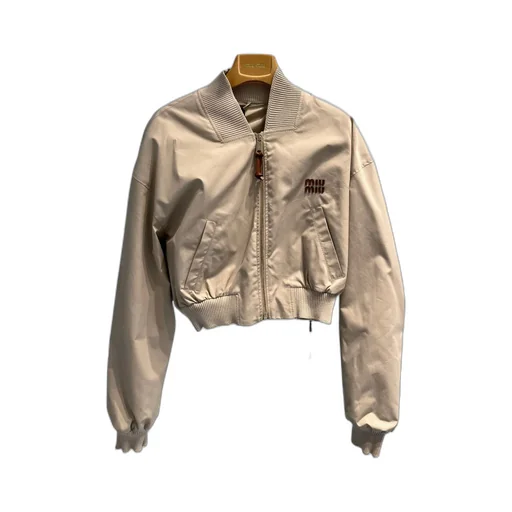 Panama Cropped Zipped Bomber Jacket