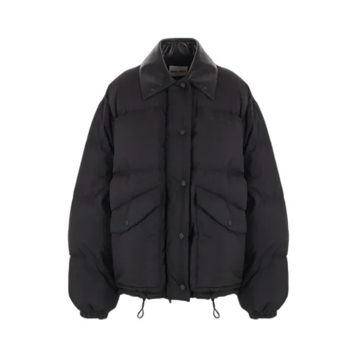 Technical Pongé Cropped Down Jacket