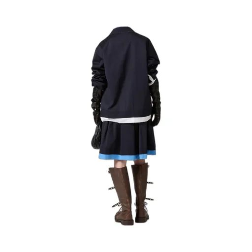 Knit And Poplin Skirt