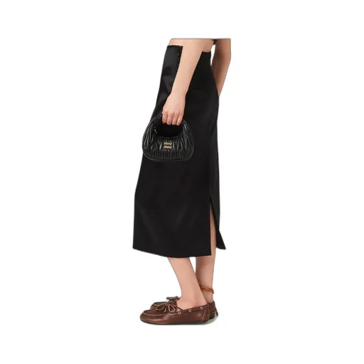 High-Waist Satin Midi Skirt