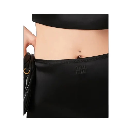 High-Waist Satin Midi Skirt