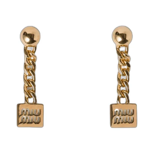 Logo-Detailed Drop Earrings