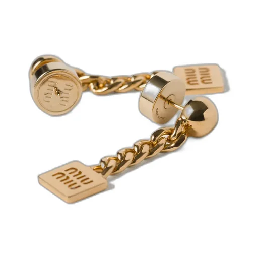 Logo-Detailed Drop Earrings