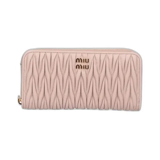 Logo Plaque Quilted Wallet