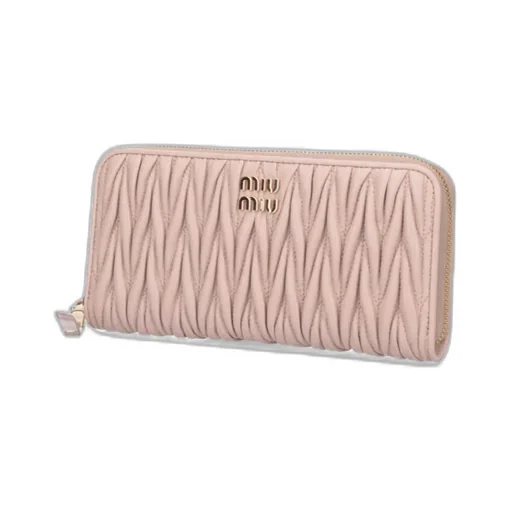 Logo Plaque Quilted Wallet