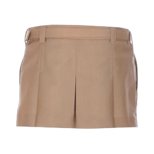 Belted Pleated Mini Skirt