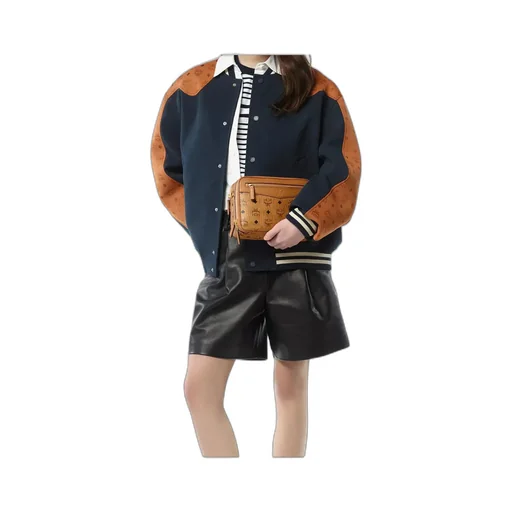 Logo-Pattern Zip Messenger Bag