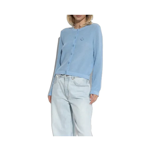 Cardigan With Logo Patch