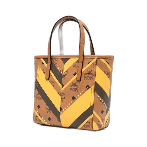 Chevron-Pattern Studded Tote Bag