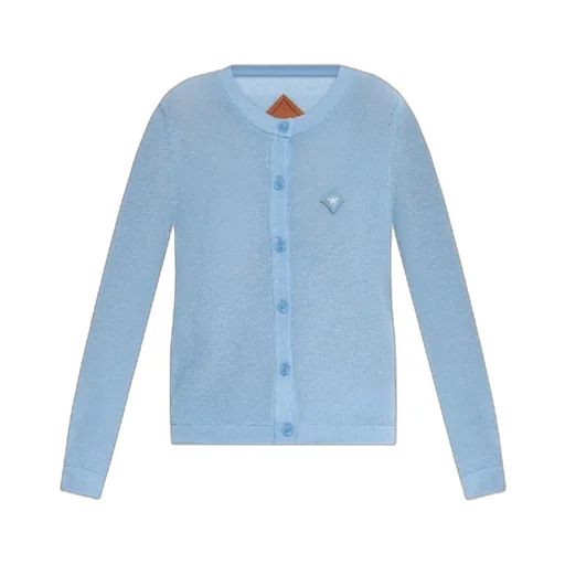 Cardigan With Logo Patch