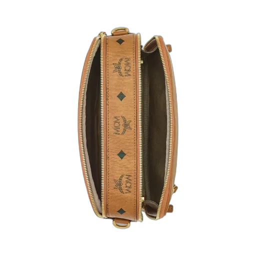 Logo-Pattern Zip Messenger Bag
