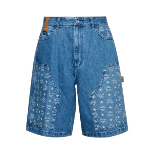 Denim Shorts With Monogram