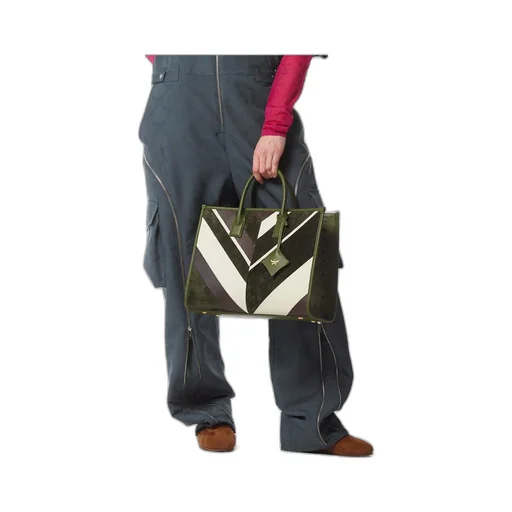 MÜNchen Tote In Mega Herringbone Suede
