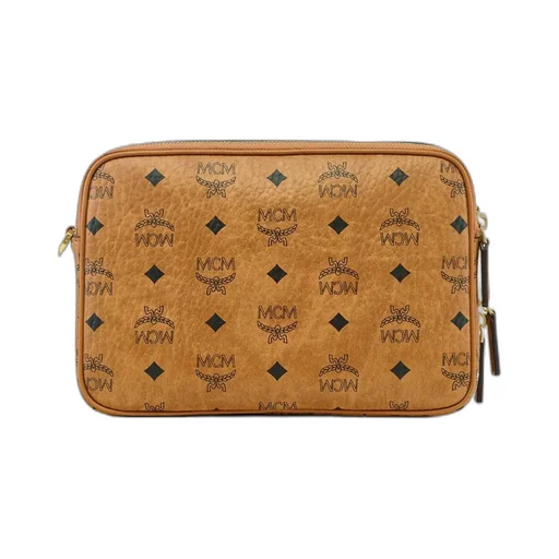Logo-Pattern Zip Messenger Bag