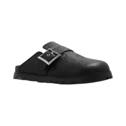 Monogram Leather Flat Mules