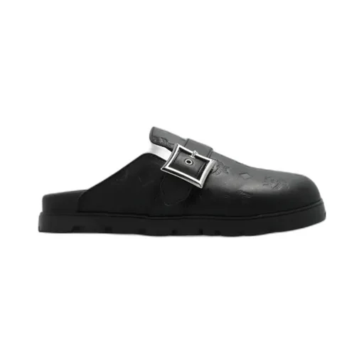 Monogram Leather Flat Mules