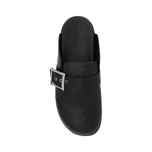 Monogram Leather Flat Mules