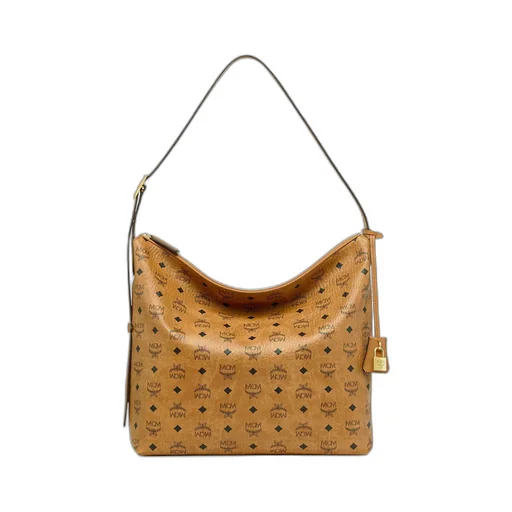 Large Aren Visetos-Printed Zipped Shoulder Bag