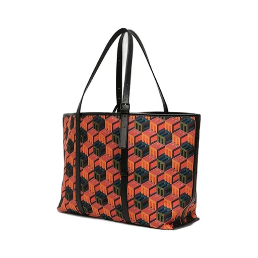 Cubic Monogram Jacquard Tote Bag