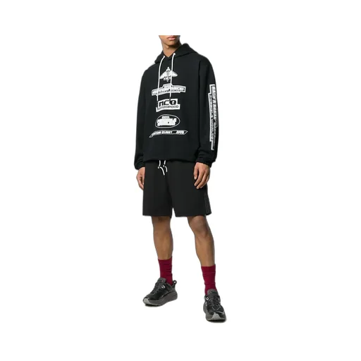 Logo Pattern Printed Hooded Sweater