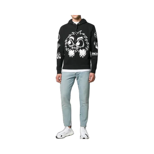 Pattern Printed Hooded Sweater