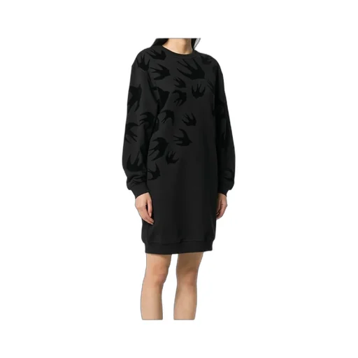 Swallow Print Sweatshirt Dress