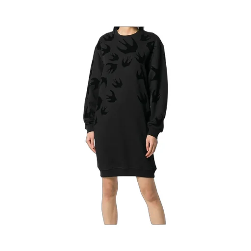 Swallow Print Sweatshirt Dress