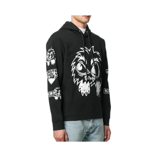 Pattern Printed Hooded Sweater