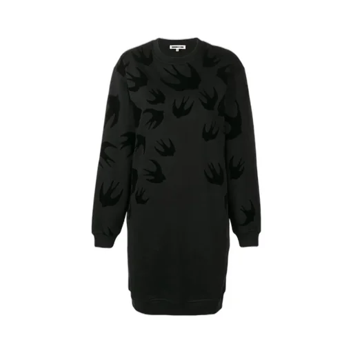 Swallow Print Sweatshirt Dress