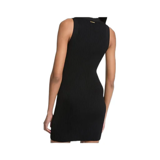 Ribbed Button-Front Mini Day Dress