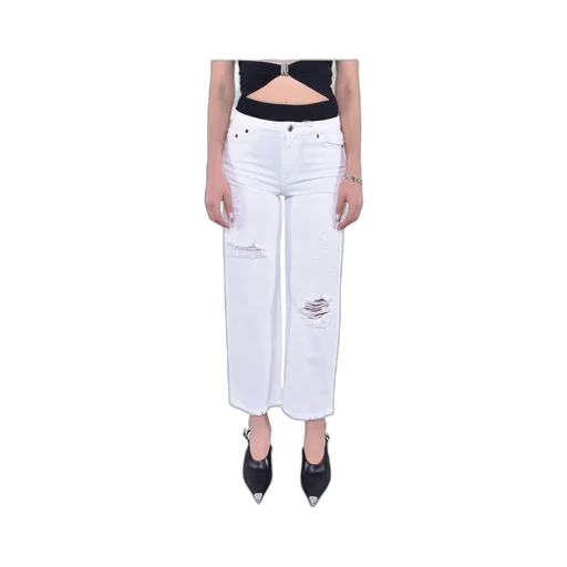 Distressed Fringed Jeans
