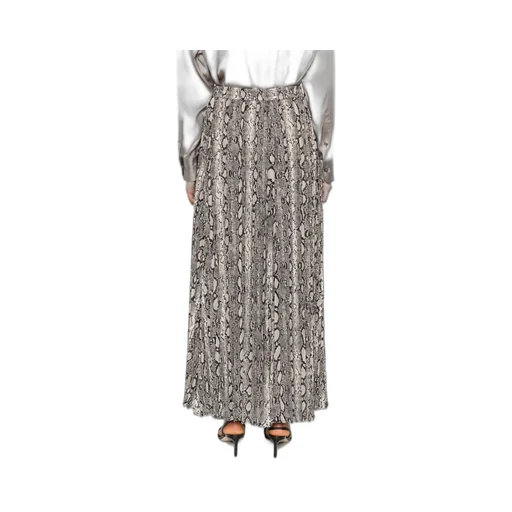 Pleated Snakeskin-Print Skirt