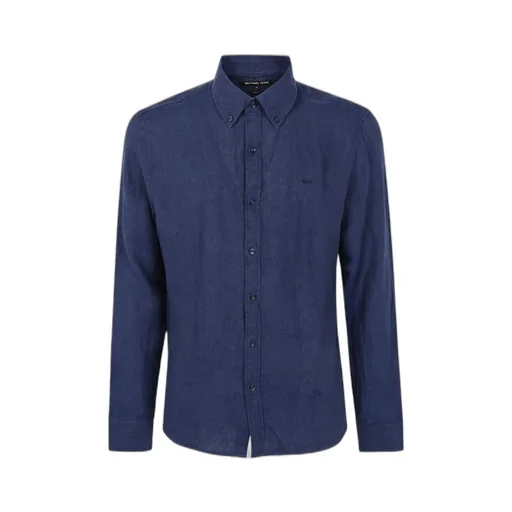 Slub-Texture Curved Hem Shirt