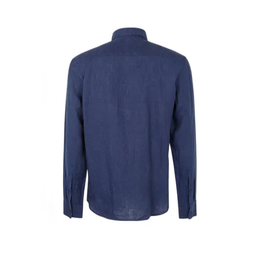 Slub-Texture Curved Hem Shirt