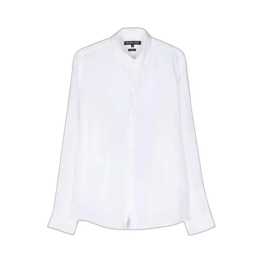 Slub-Texture Curved Hem Shirt