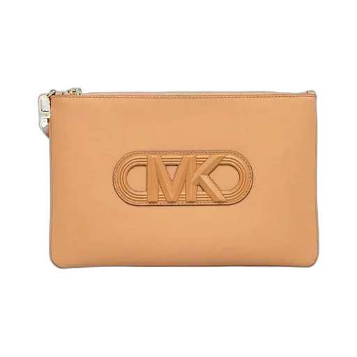 Logo-Embossed Leather Clutch